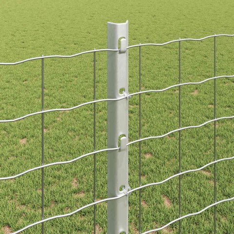 SŁUPEK OGRODZENIOWY. 5 SZT. SREBRNY 120CM STAL