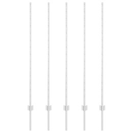 SŁUPEK OGRODZENIOWY. 5 SZT. SREBRNY 140CM STAL