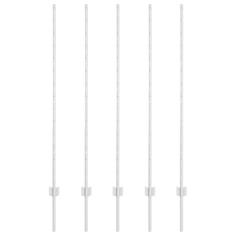 SŁUPEK OGRODZENIOWY. 5 SZT. SREBRNY 140CM STAL