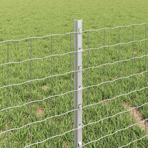 SŁUPEK OGRODZENIOWY. 5 SZT. SREBRNY 40CM STAL