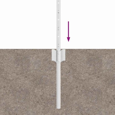 SŁUPEK OGRODZENIOWY. 5 SZT. SREBRNY 40CM STAL