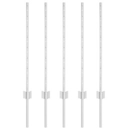 SŁUPEK OGRODZENIOWY. 5 SZT. SREBRNY 80CM STAL