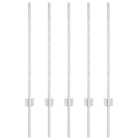 SŁUPEK OGRODZENIOWY. 5 SZT. SREBRNY 80CM STAL