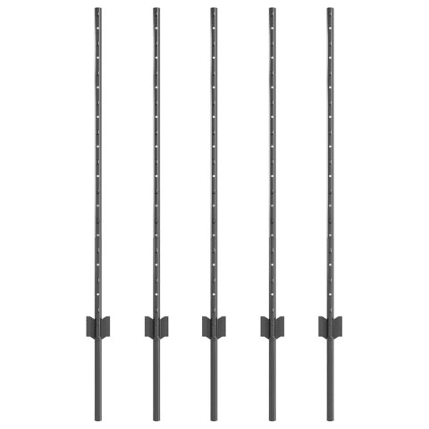 SŁUPEK OGRODZENIOWY. 5 SZT. SZARY 100CM STAL