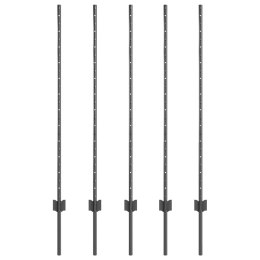 SŁUPEK OGRODZENIOWY. 5 SZT. SZARY 120CM STAL