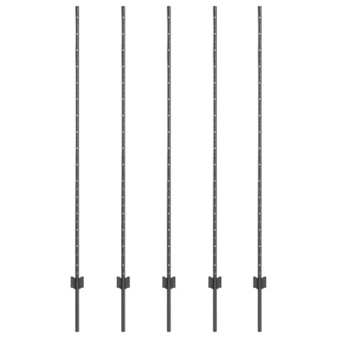 SŁUPEK OGRODZENIOWY. 5 SZT. SZARY 150CM STAL