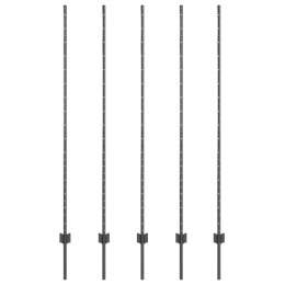 SŁUPEK OGRODZENIOWY. 5 SZT. SZARY 160CM STAL