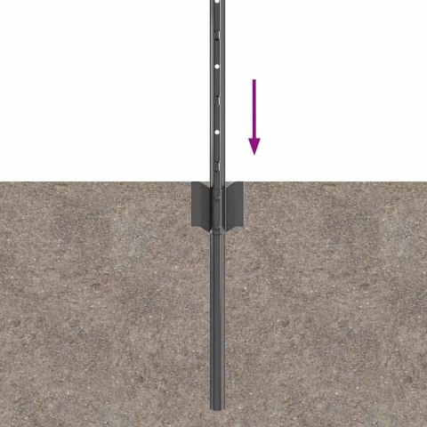 SŁUPEK OGRODZENIOWY. 5 SZT. SZARY 40CM STAL