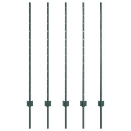 SŁUPEK OGRODZENIOWY. 5 SZT. ZIELONY 120CM STAL