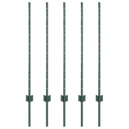 SŁUPEK OGRODZENIOWY. 5 SZT. ZIELONY 140CM STAL