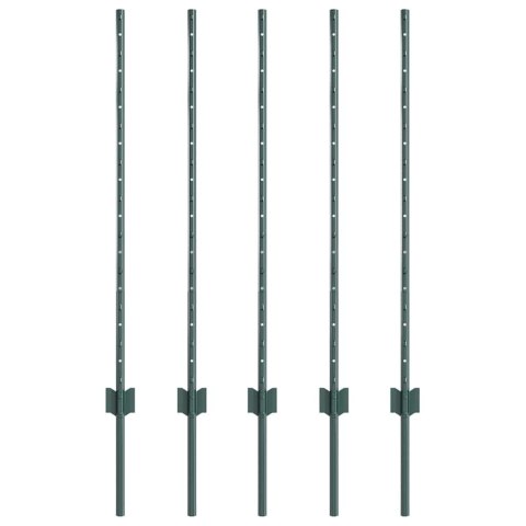 SŁUPEK OGRODZENIOWY. 5 SZT. ZIELONY 140CM STAL