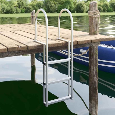 DRABINKA DOKOWA 3-STOPNIOWA SREBRNY 45X11,5X134CM
