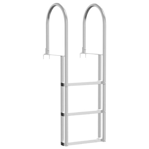 DRABINKA DOKOWA 3-STOPNIOWA SREBRNY 45X11,5X134CM