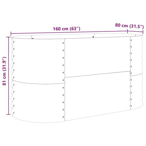 PODNIESIONY GRZĄDKA BRĄZOWY 160X80X81CM STAL