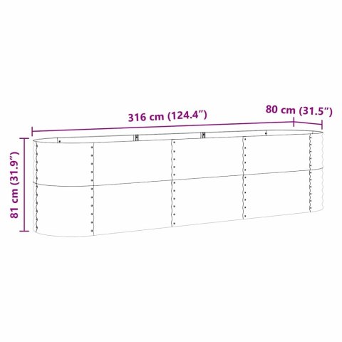 PODNIESIONY GRZĄDKA BRĄZOWY 320X80X81CM STAL