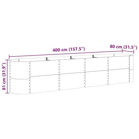 PODNIESIONY GRZĄDKA BRĄZOWY 400X80X81CM STAL