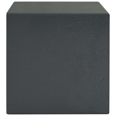 SEJF Z BLOKADĄ CIEMNO SZARY 23X17X17CM STAL