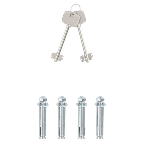 SEJF Z BLOKADĄ CIEMNO SZARY 35X25X25CM STAL