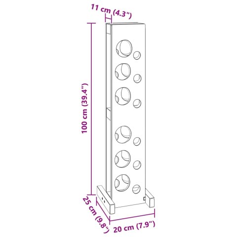 STOJAK BRĄZOWY 20X25X100CM LITE DREWNO MAHONIOWE