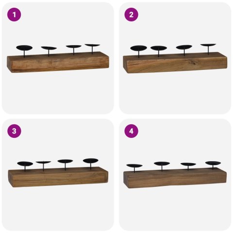 ŚWIECZNIK NATURALNY 50X15X10CM LITE DREWNO TEKOWE