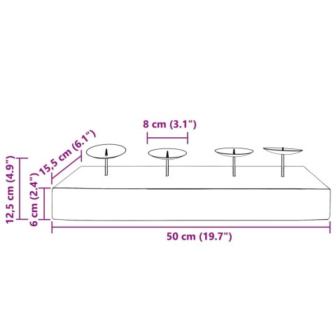 ŚWIECZNIK NATURALNY 50X15X10CM LITE DREWNO TEKOWE