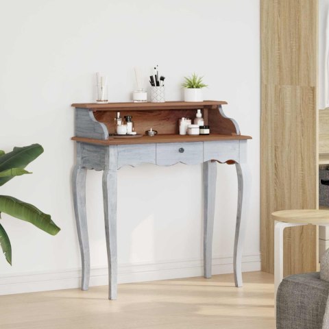 BIURKO Z SZUFLADĄ BIAŁY 80X40X92CM LITE DREWNO MAHONIOWE