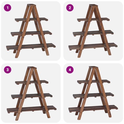 REGAŁ SKŁADANY Z PÓŁKĄ BRĄZOWY 79.5X35X112CM