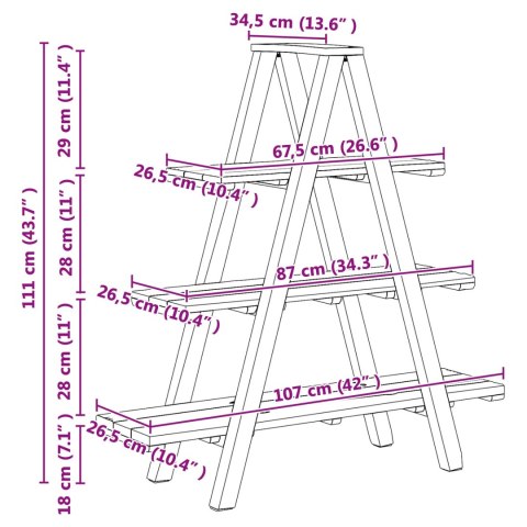 REGAŁ SKŁADANY Z PÓŁKĄ BRĄZOWY 79.5X35X112CM