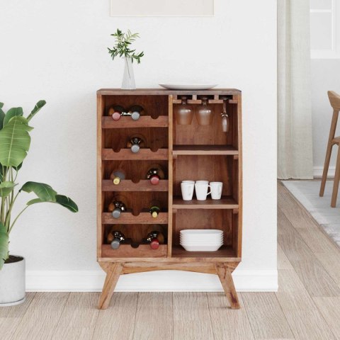 STOJAK BRĄZOWY 60X30X90CM LITE DREWNO RECYKLINGOWE