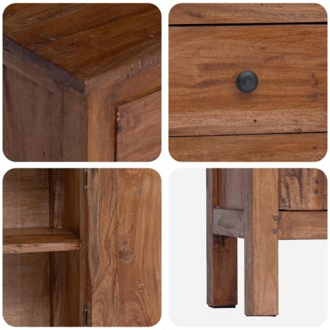 STOJAK NA ROŚLINY BRĄZOWY 36X25X80CM DREWNO MAHONIOWE