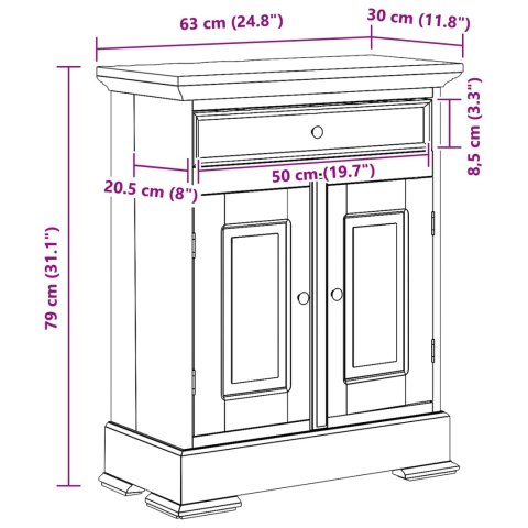 SZAFKA DO PRZECHOWYWANIA 63X30X79CM LITE DREWNO MAHONIOWE