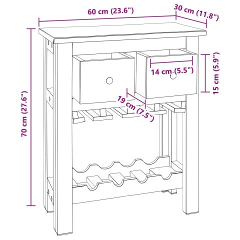 SZAFKOWY BRĄZOWY 60X30X70CM LITE DREWNO RECYKLINGOWE