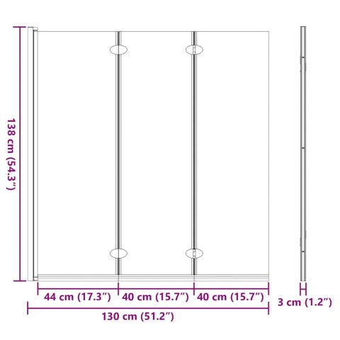 OSŁONA PRYSZNICOWA CZARNY 130X138CM SZKŁO ESG I ALUMINIUM