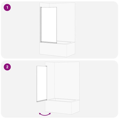 ŚCIANKA PRYSZNICOWA DO KĄPIELI CZARNY 68X130CM SZKŁO HARTOWANE