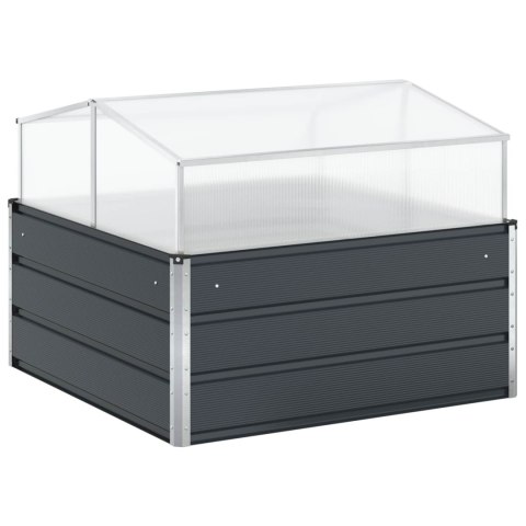 DONICA OGRODOWA ANTRACYT 100X100X77CM STAL GALWANIZOWANA