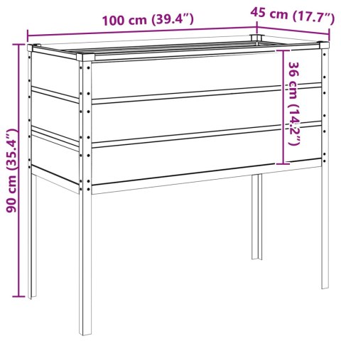 DONICA OGRODOWA ANTRACYT 100X45X90CM STAL GALWANIZOWANA