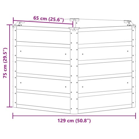 DONICA OGRODOWA ANTRACYT 129X129X75CM STAL