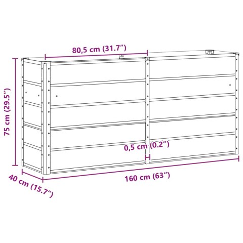 DONICA OGRODOWA ANTRACYT 160X40X75CM STAL