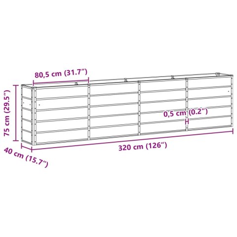 DONICA OGRODOWA ANTRACYT 160X40X75CM STAL