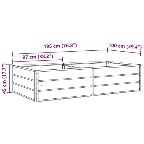 DONICA OGRODOWA ANTRACYT 195X100X45CM STAL GALWANIZOWANA