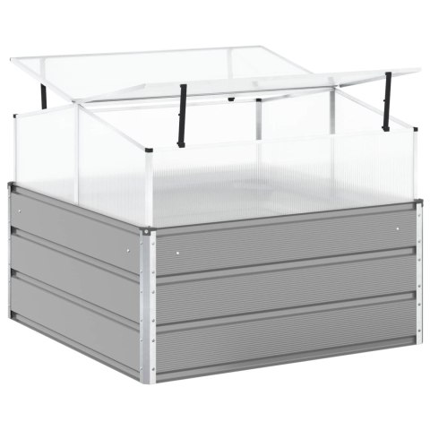 DONICA OGRODOWA JASNOSZARA 100X100X77CM STAL GALWANIZOWANA