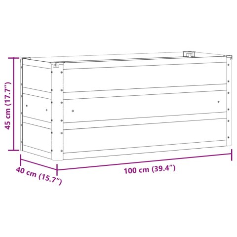 DONICA OGRODOWA ZIELONA 100X40X45CM STAL