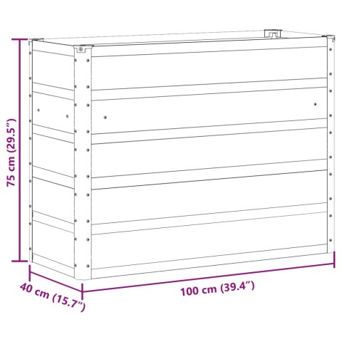 DONICA OGRODOWA ZIELONA 100X40X75CM STAL