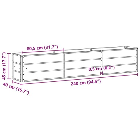 DONICA OGRODOWA ZIELONA 240X40X45CM STAL