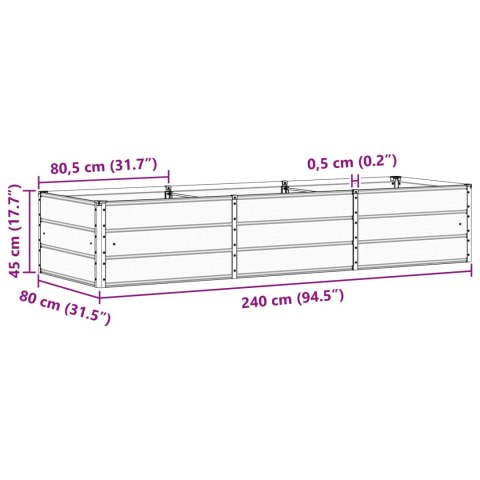 DONICA OGRODOWA ZIELONA 240X80X45CM STAL