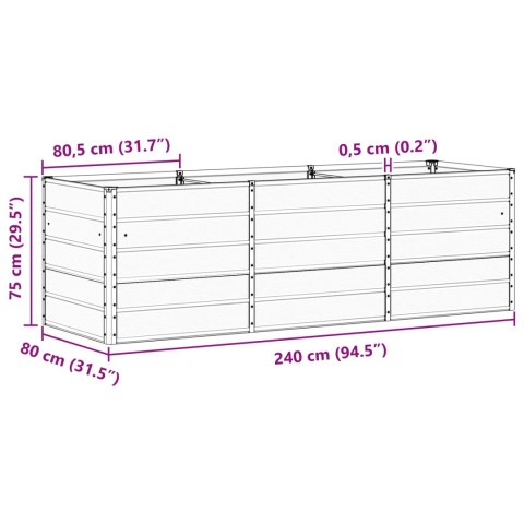 DONICA OGRODOWA ZIELONA 240X80X75CM STAL