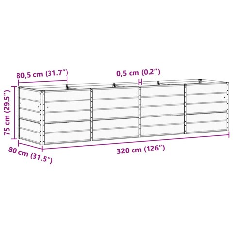 DONICA OGRODOWA ZIELONA 240X80X75CM STAL
