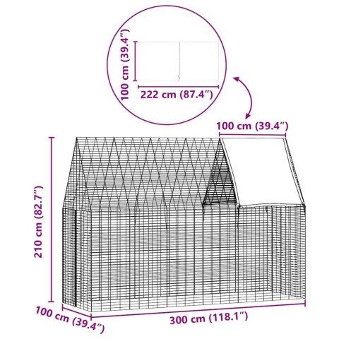 KLATKA DLA KRÓLIKA SREBRNY 300X100X210CM