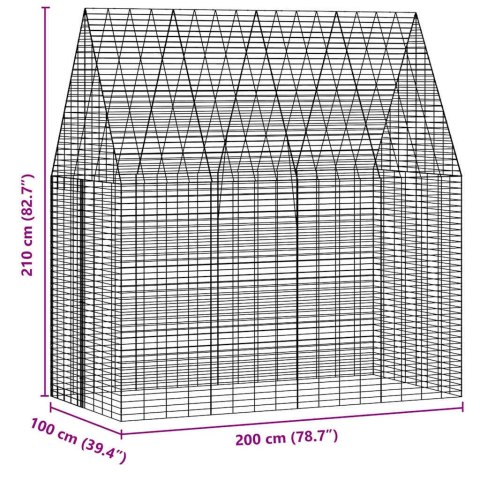 KLATKA DLA KRÓLIKA SREBRNY 400X100X210CM