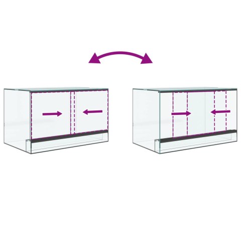 HABITATY DLA GADÓW I PŁAZÓW BIAŁY 50X30X30CM SZKŁO